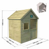 Cabane en bois traité avec plancher et portillon pour enfant - Marina