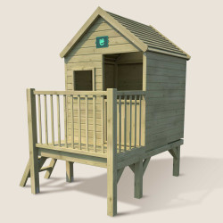 Cabane en bois traité sur pilotis pour enfant - Winny - Vue de 3/4 côté droit