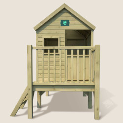 Cabane en bois traité sur pilotis pour enfant - Winny - Vue de face