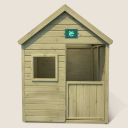 Cabane maisonnette en bois traité avec plancher et portillon pour enfant - Marina - Vue de face
