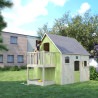 Cabane en bois haute sur pilotis pour enfant - Duplex - Vue ambiance extérieur