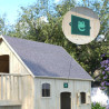 Cabane en bois haute sur pilotis pour enfant - Duplex - Zoom bulle plaque décorative en métal Soulet