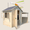 Cabane en bois avec préau pour enfants – Sarah - Ouvertures