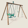 Portique en bois enfant 3 agrès et échelle - Juliette