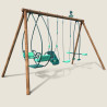 Portique en bois 4 agrès - de 6 mois à 12 ans-6 enfants-Suzanne - Vue 3/4 droite