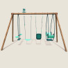 Portique en bois 4 agrès - de 6 mois à 12 ans-6 enfants-Suzanne - Vue de dos