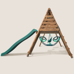 Station de jeux pour enfant avec portique et toboggan - Colza - Vue de côté