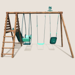 Station de jeux pour enfant avec portique et toboggan - Colza - Vue de dos