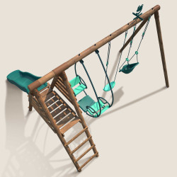 Station de jeux pour enfant avec portique et toboggan - Colza - Vue du dessus