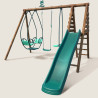 Portique en bois avec balançoire balancelle et toboggan - Nigel - Vue 3/4 gauche