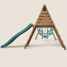 Portique en bois avec balançoire balancelle et toboggan - Nigel - Vue de gauche