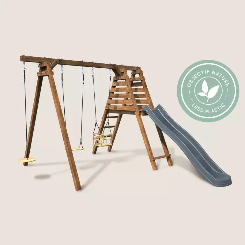 Toboggan Bébé 6 En 1 Avec Balançoire - Centre D'activités Intérieur/extérieur Bleu Et Jaune