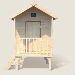 Cabane en bois sur pilotis avec auvent pour enfants Kangourou - Jardipolys