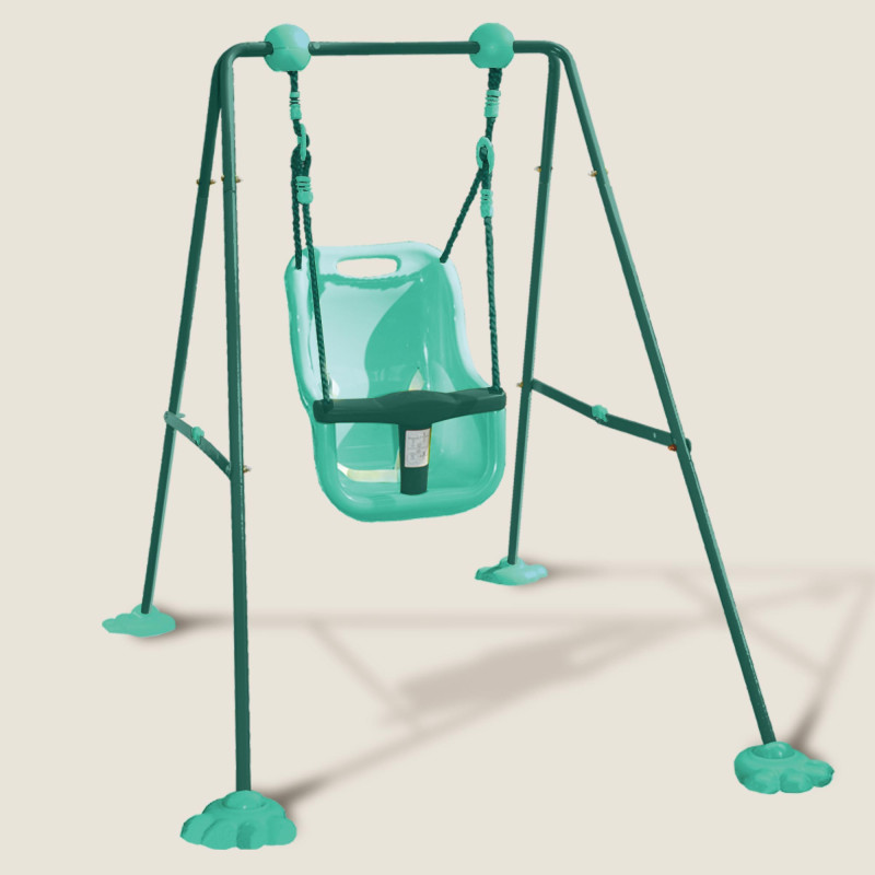 Portique balançoire en métal pour bébé - Hauteur 1.20 m - Vue 3/4