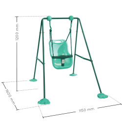Balançoire bébé 6 à 24 mois - Acier galvanisé - Vert menthe