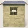 Cabane en bois traité pour enfant avec préau et banc - Hacienda - Vue de gauche