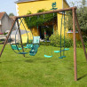 Portique en bois 4 agrès - de 6 mois à 12 ans-6 enfants - Suzanne - Usage familial en extérieur.