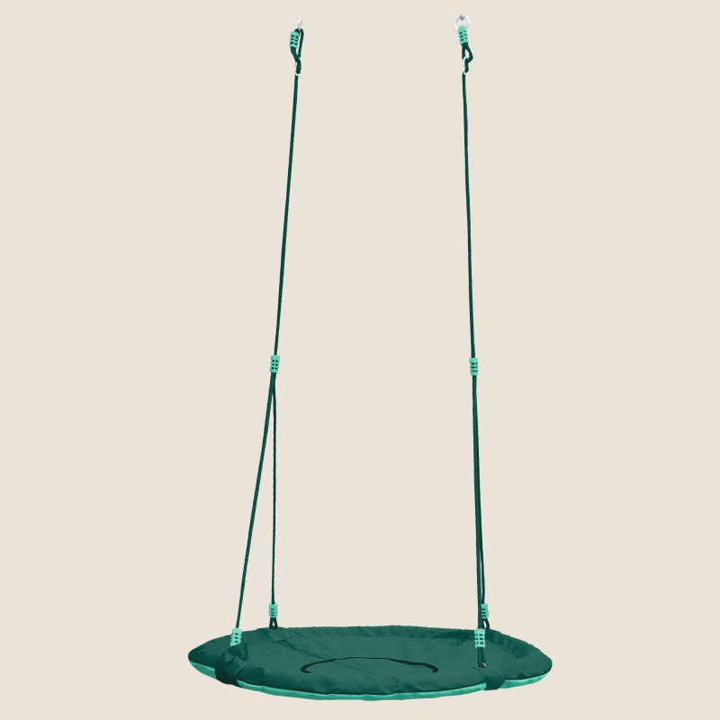 Balançoire nid d'oiseau rond vert et Orange 100 x 100 x 180 cm -