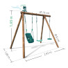 Portique 3 agrès avec balançoire disque - TIAGO - Dimensions