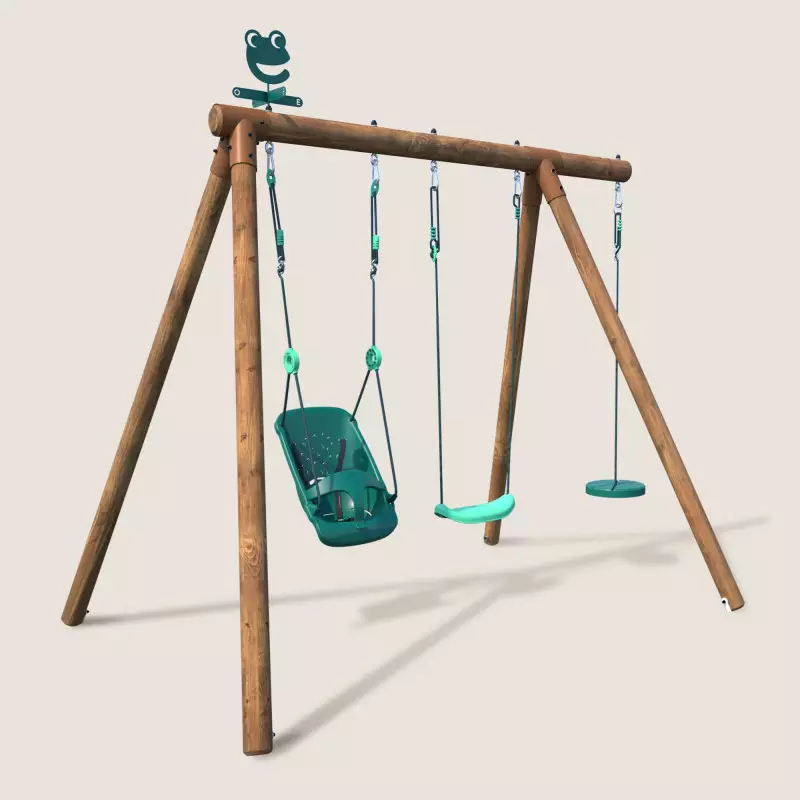 MAMOI – Balançoire En Bois Pour Enfants/Adultes – Charge 100 Kg – 100% ÉCO – Fabriquée UE – Extérieur