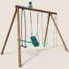 Portique en bois pour enfant 3 agrès et échelle - Suzon