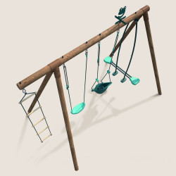 Portique en bois pour enfant 4 agrès - Suzon - Vue de dessus