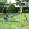 Portique en bois pour enfant 4 agrès - Suzon - Ambiance vue 3/4 droite