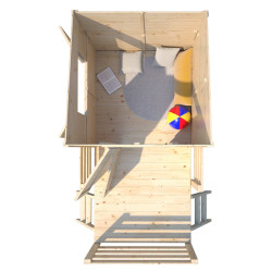 Cabane en bois sur pilotis pour enfants - Oakland - Vue de l'interieur