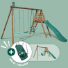 Station en bois avec portique, balançoire et 4 agrès - Jonquille - Un siège bébé inclus !