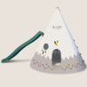 Station en bois avec portique, tipi et toboggan - Camélia - Vue de gauche