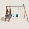 Station de jeux en bois avec portique, tipi et toboggan - Camélia - Vue de dos