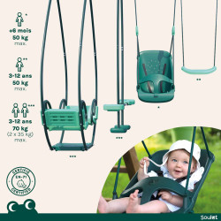 Portique en bois 4 agrès - de 6 mois à 12 ans-6 enfants - Suzanne - Zoom agrès