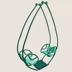 Siège balancelle pour 2 enfants avec dossier vert menthe – Agrès pour portiques 2m22 COCOON