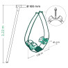 Siège Balancelle 2 enfants- pour portique de 2,22m - Dimensions