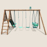 Station de jeux avec portique en bois balançoire et toboggan - Jacinthe - Vue de dos