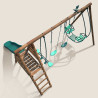 Station de jeux avec portique en bois balançoire et toboggan - Jacinthe - Vue du dessus