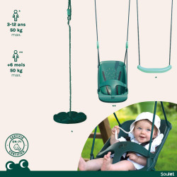 Portique 3 agrès avec balançoire disque - TIAGO - Zoom agrès
