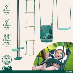 Portique en bois pour enfant 4 agrès - Suzon - Zoom agrès.