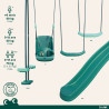 Station en bois avec portique, balançoire et 4 agrès - Jonquille  - Pack agrès (face-à-face, siège bébé, balançoire simple, tobo