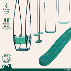 Station de jeux avec portique en bois balançoire et toboggan - Jacinthe - Zoom agrès inclus