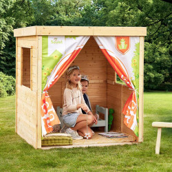 Cabane en bois et tissu princesse pour enfants - Princesse - Usage familial en extérieur