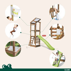 Aire de jeux avec mur d'escalade et corde à  grimper - HAPPY Rope 120 - Activités.