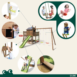 Aire de jeux pour enfant maisonnette avec portique - COTTAGE - Activités.