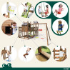 Aire de jeux pour enfant maisonnette avec portique et corde à  grimper - COTTAGE HAPPY - Activités.