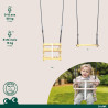 Portique balançoire en bois traité carré, Objectif Nature 2 agrès - Ambre - Activités.