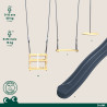 Balançoire avec toboggan en bois traité carré, Objectif Nature 3 agrès - Fleur - Activités.