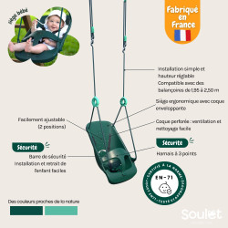 Siège de balançoire bébé évolutif LILLY - Soulet - 6 à 36 mois - Photo information