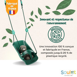 Siège de balançoire bébé évolutif LILLY - Soulet - 6 à 36 mois - Fabriqué en France avec 20% de plastique recyclés