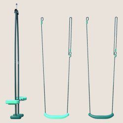 Pack 3 agrès pour portique rond H220 cm avec 2 balançoires et 1 face-à-face