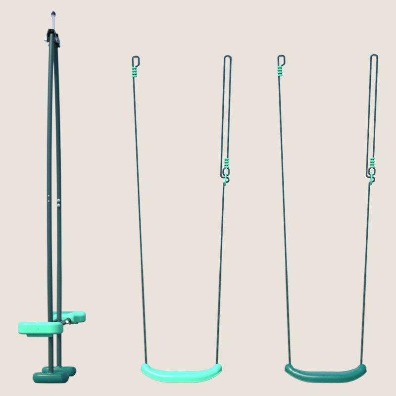 Pack 3 agrès pour portique rond H220 cm avec 2 balançoires et 1 face-à-face
